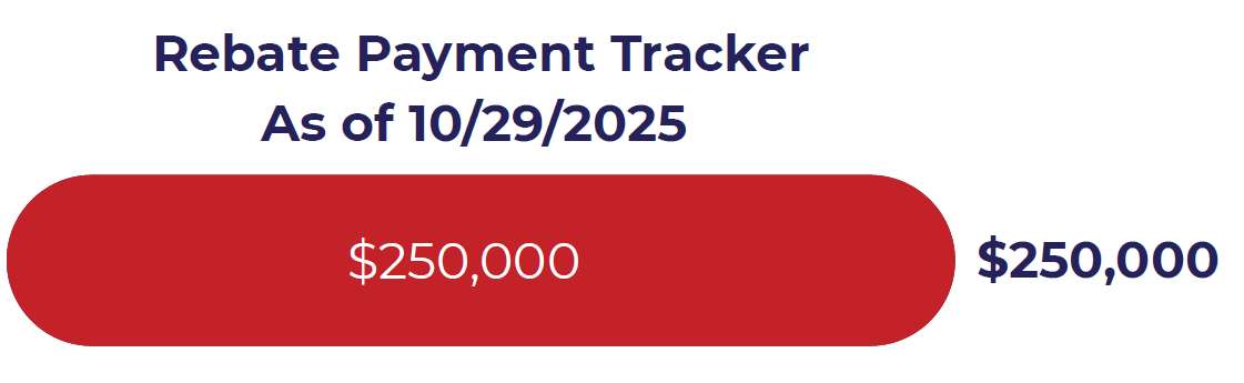 Photo of graphic updating progress awarding dollars as part of the energy efficiency pilot program